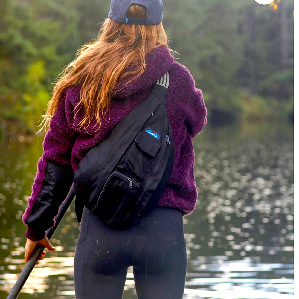 Like  NEW! Black Kavu Rope Sling Bag!